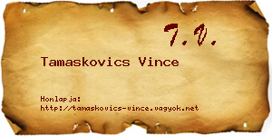 Tamaskovics Vince névjegykártya